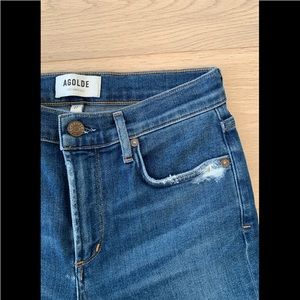 AGOLDE Sophie Ankle Mid- Rise Denim Jeans in Tame l Size 27